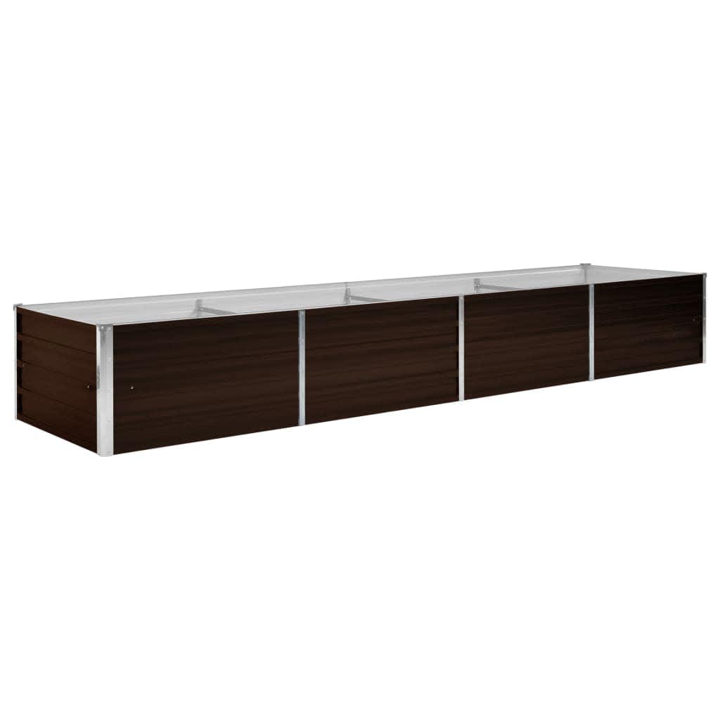 Povišena vrtna gredica smeđa 320 x 80 x 45 cm pocinčani čelik