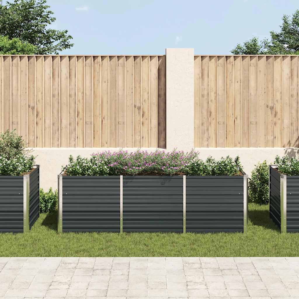 Povišena vrtna gredica antracit 240x80x77 cm pocinčani čelik