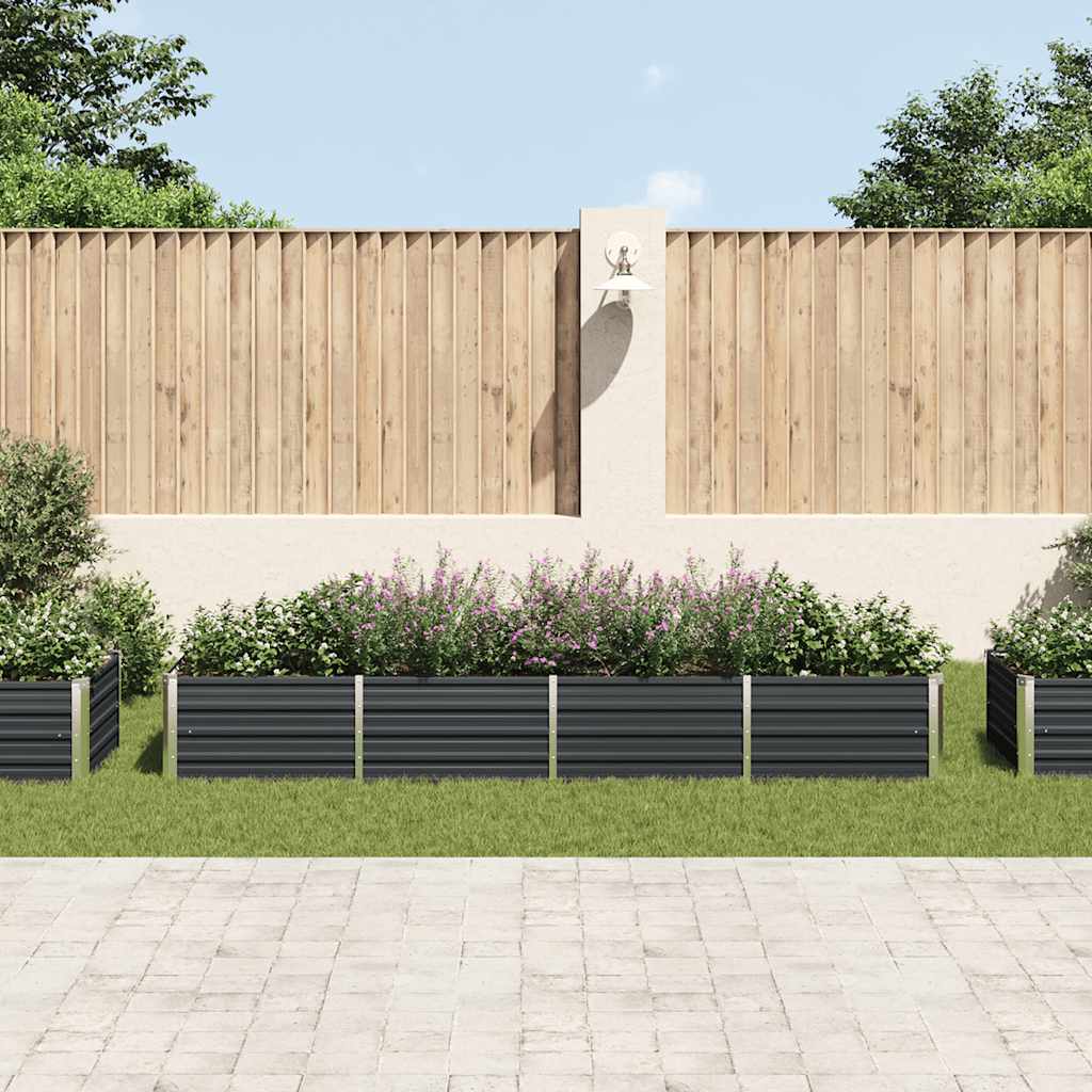 Povišena vrtna gredica antracit 320x80x45 cm pocinčani čelik