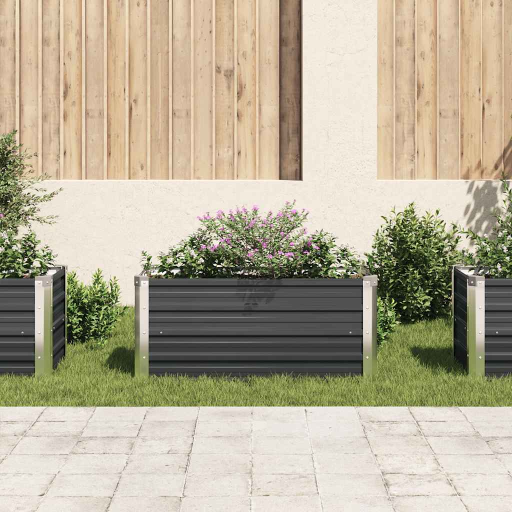 Povišena vrtna gredica antracit 100x40x45 cm pocinčani čelik