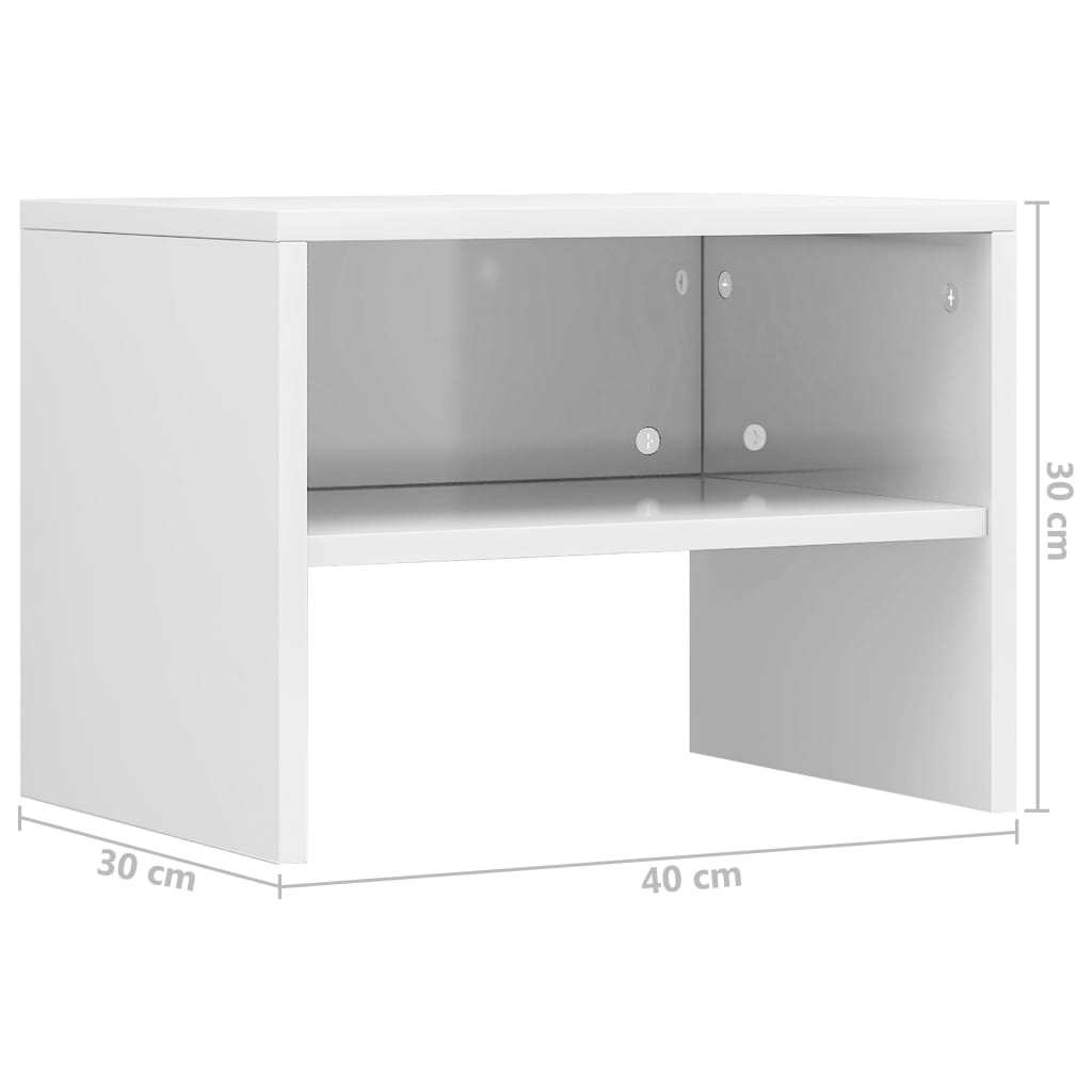 Noćni ormarić 2 kom sjajni bijeli 40x30x30 cm konstruirano drvo