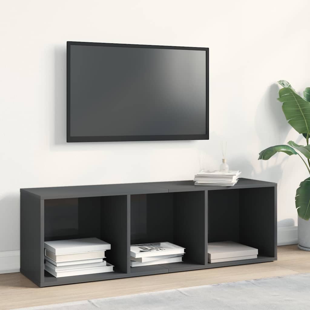 Ormarić za knjige/TV sjajni sivi 36x30x114 cm konstruirano drvo