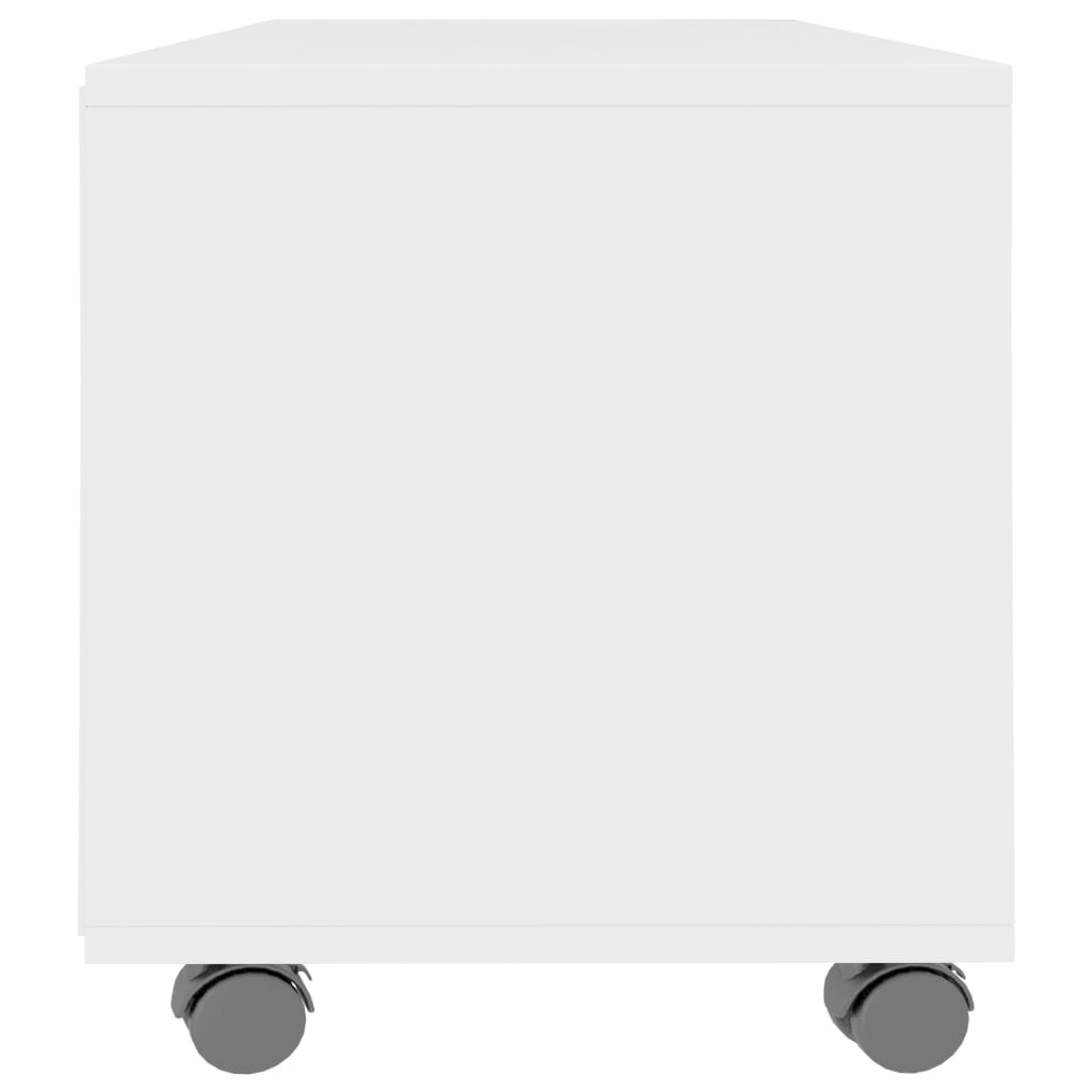 TV ormarić s kotačima bijeli 90 x 35 x 35 cm konstruirano drvo