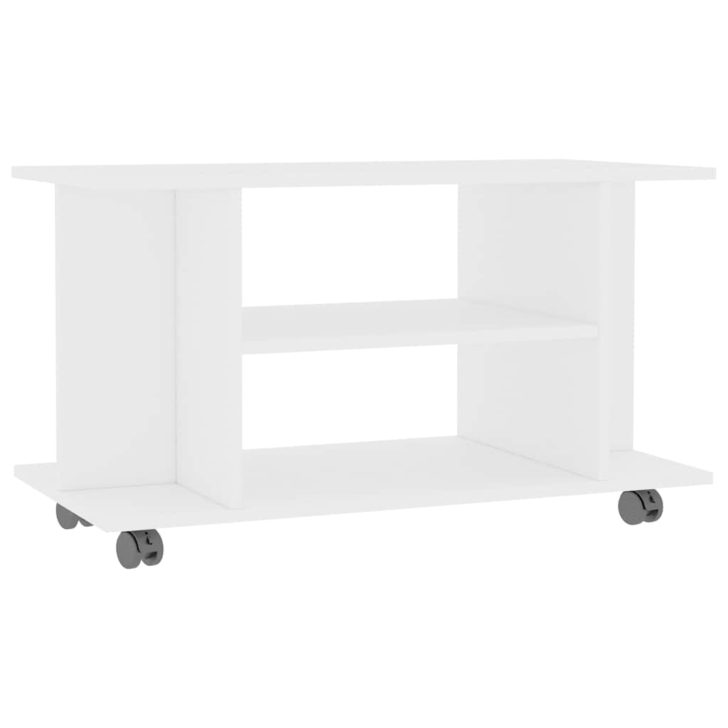 TV ormarić s kotačima bijeli 80 x 40 x 45 cm konstruirano drvo