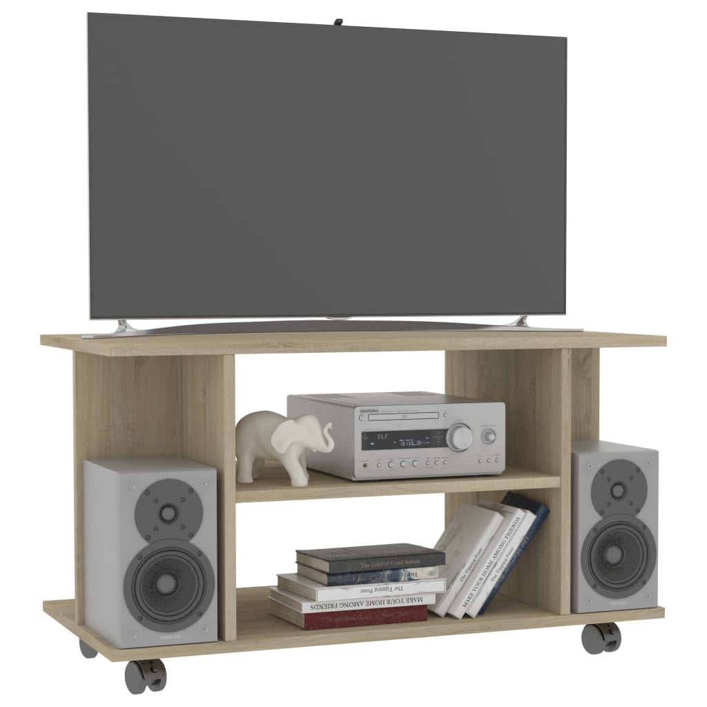 TV ormarić s kotačima boja hrasta sonome 80x40x45 cm drveni
