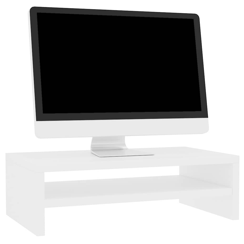 Stalak za monitor bijeli 42 x 24 x 13 cm konstruirano drvo