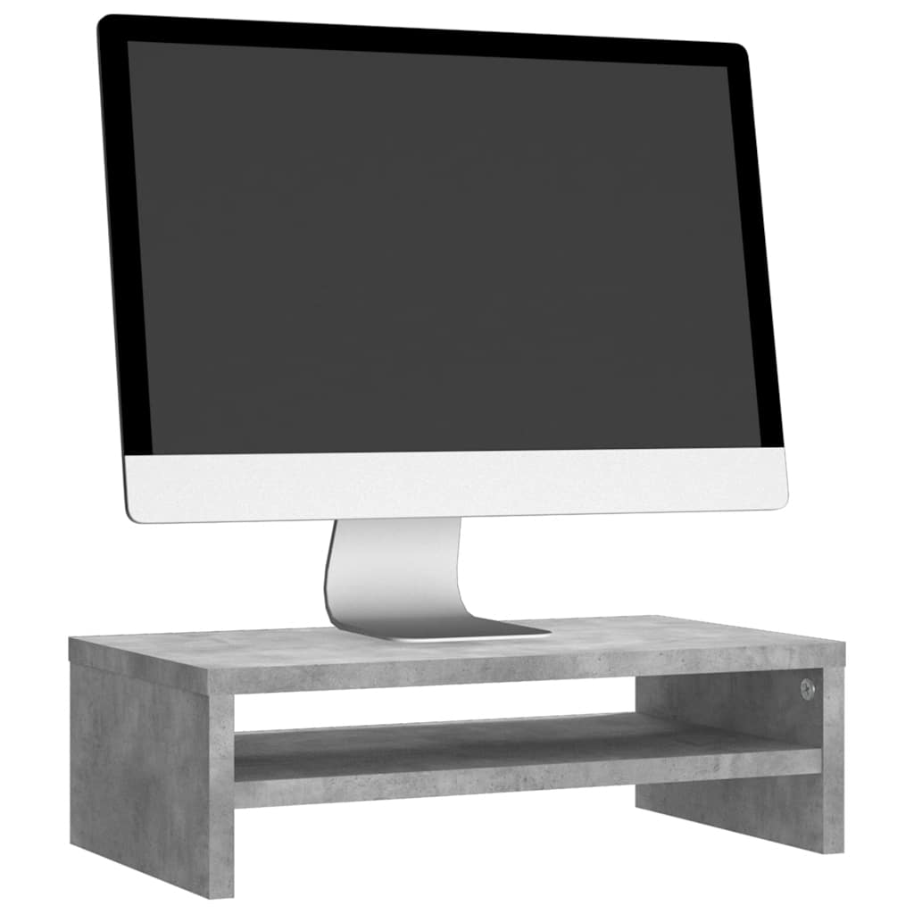 Stalak za monitor boja betona 42 x 24 x 13 cm konstruirano drvo