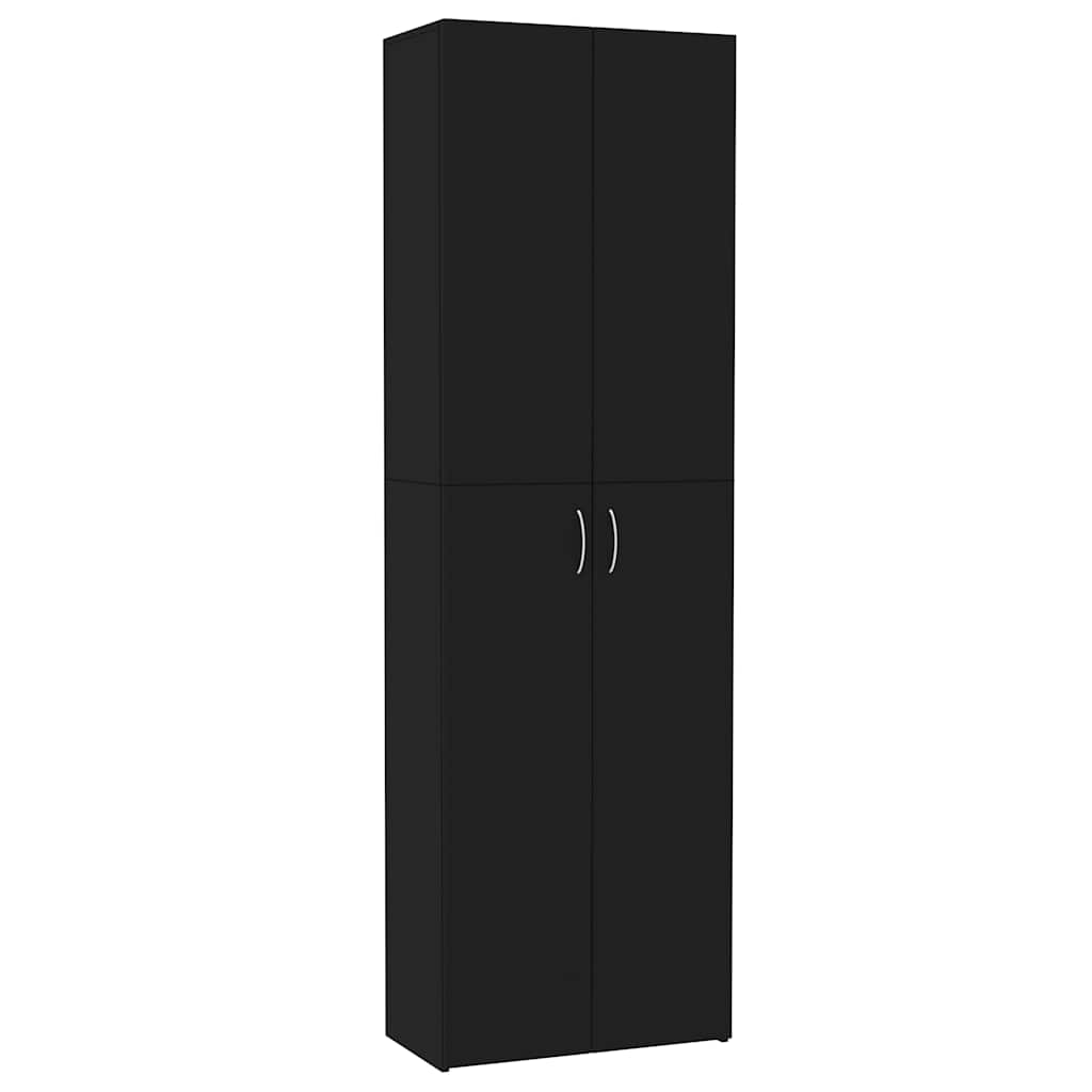 Uredski ormarić crni 60 x 32 x 190 cm od konstruiranog drva