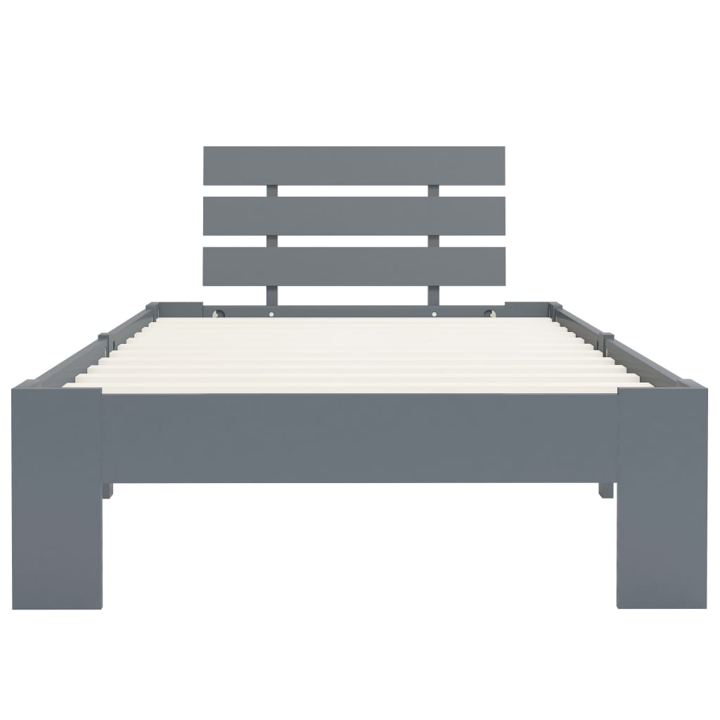 Okvir za krevet od masivne borovine sivi 90 x 200 cm