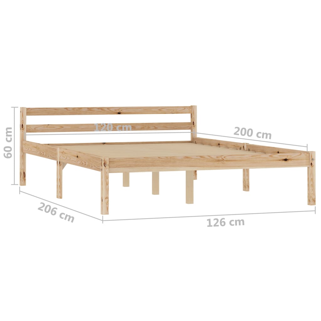 Okvir za krevet od masivne borovine 120 x 200 cm