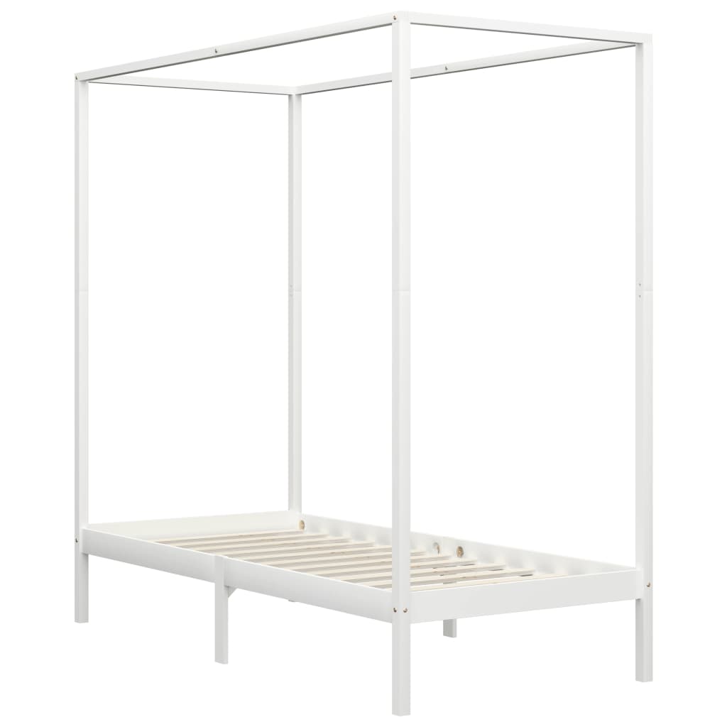 Okvir za krevet s baldahinom od borovine bijeli 100 x 200 cm