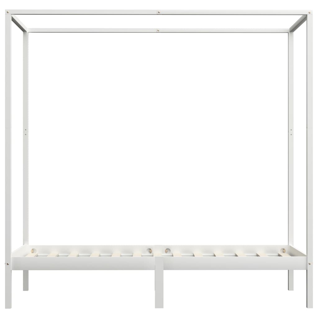 Okvir za krevet s baldahinom od borovine bijeli 100 x 200 cm