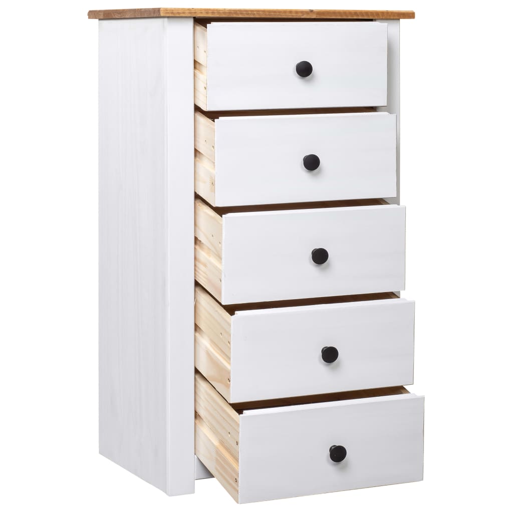 Komoda od borovine bijela 46 x 40 x 89 cm asortiman Panama