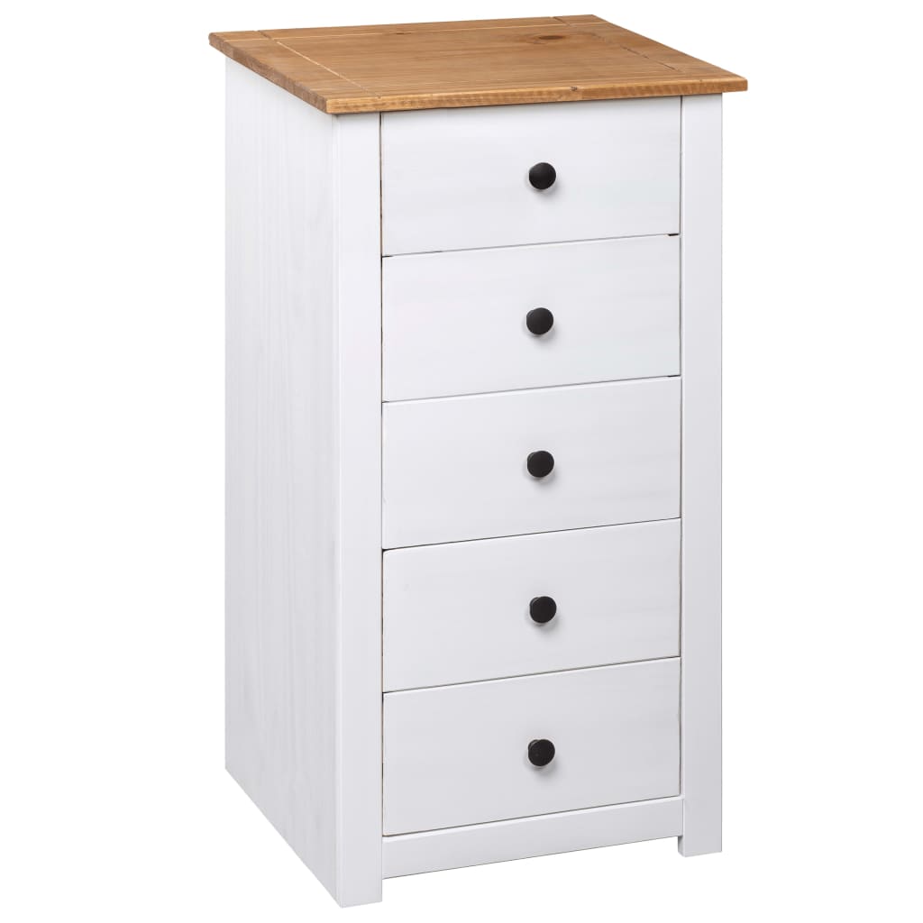 Komoda od borovine bijela 46 x 40 x 89 cm asortiman Panama