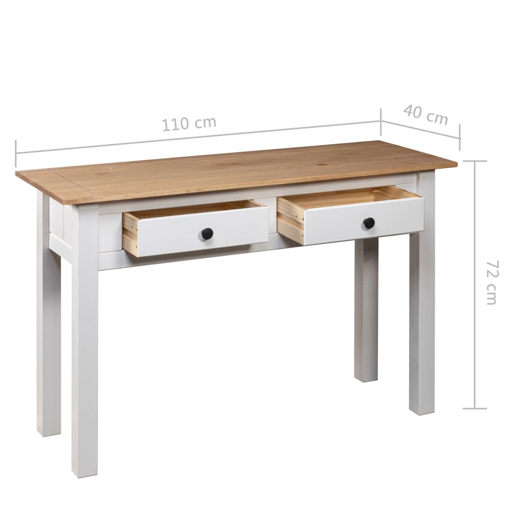 Konzolni stol od borovine bijeli 110x40x72 cm asortiman Panama
