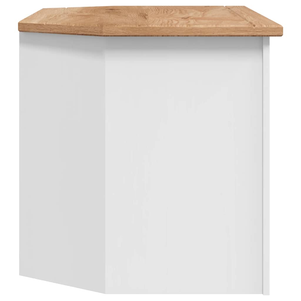 Kutni TV ormarić od borovine bijeli 93x49x49 cm Panama Range