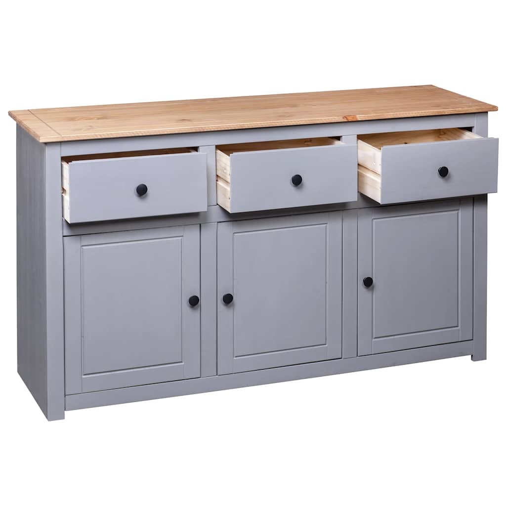 Komoda od masivne borovine siva 135x40x80 cm asortiman Panama