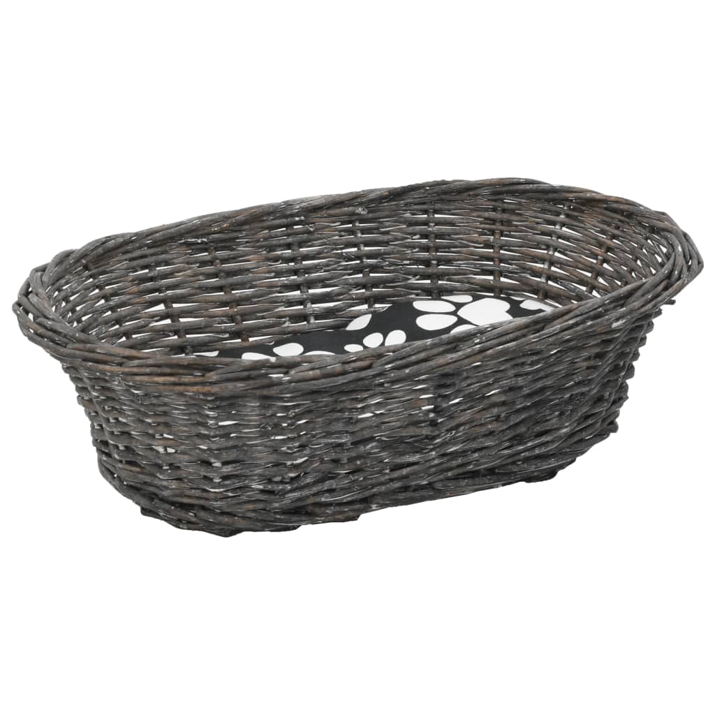 3-dijelni set košara za mačke s jastucima sivi 47x34x60 cm vrba