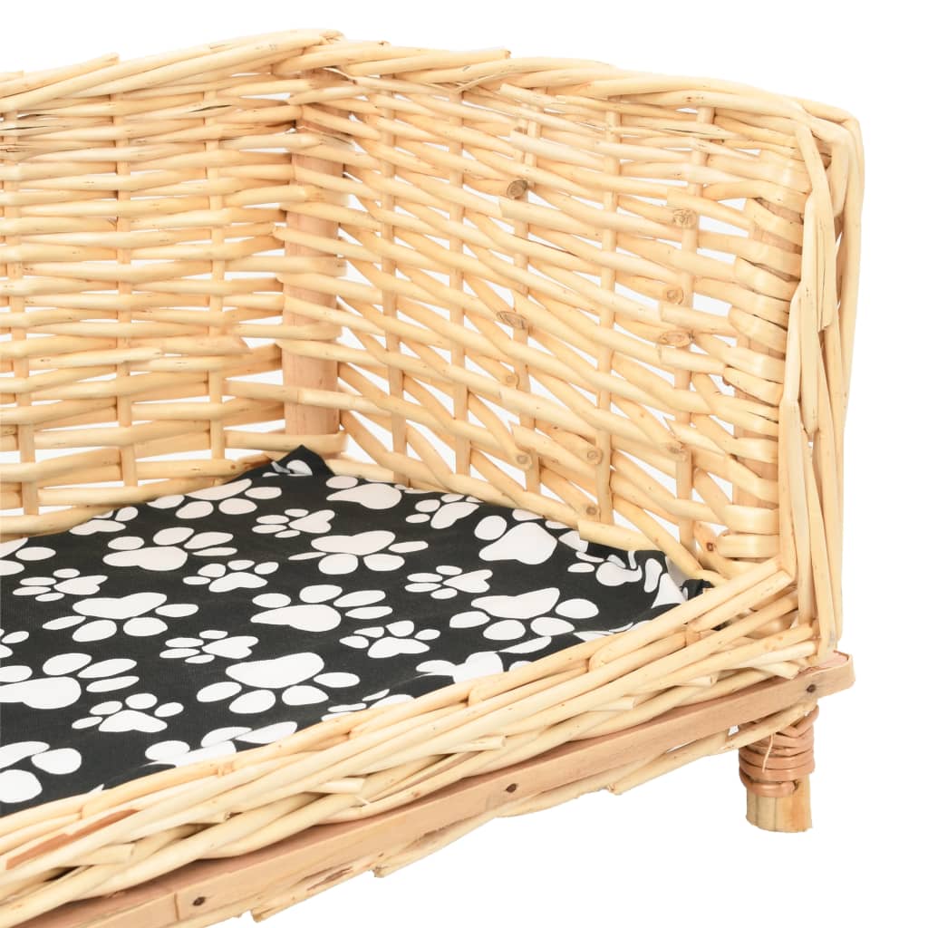 Košara za pse s jastukom 50 x 33 x 30 cm od prirodne vrbe