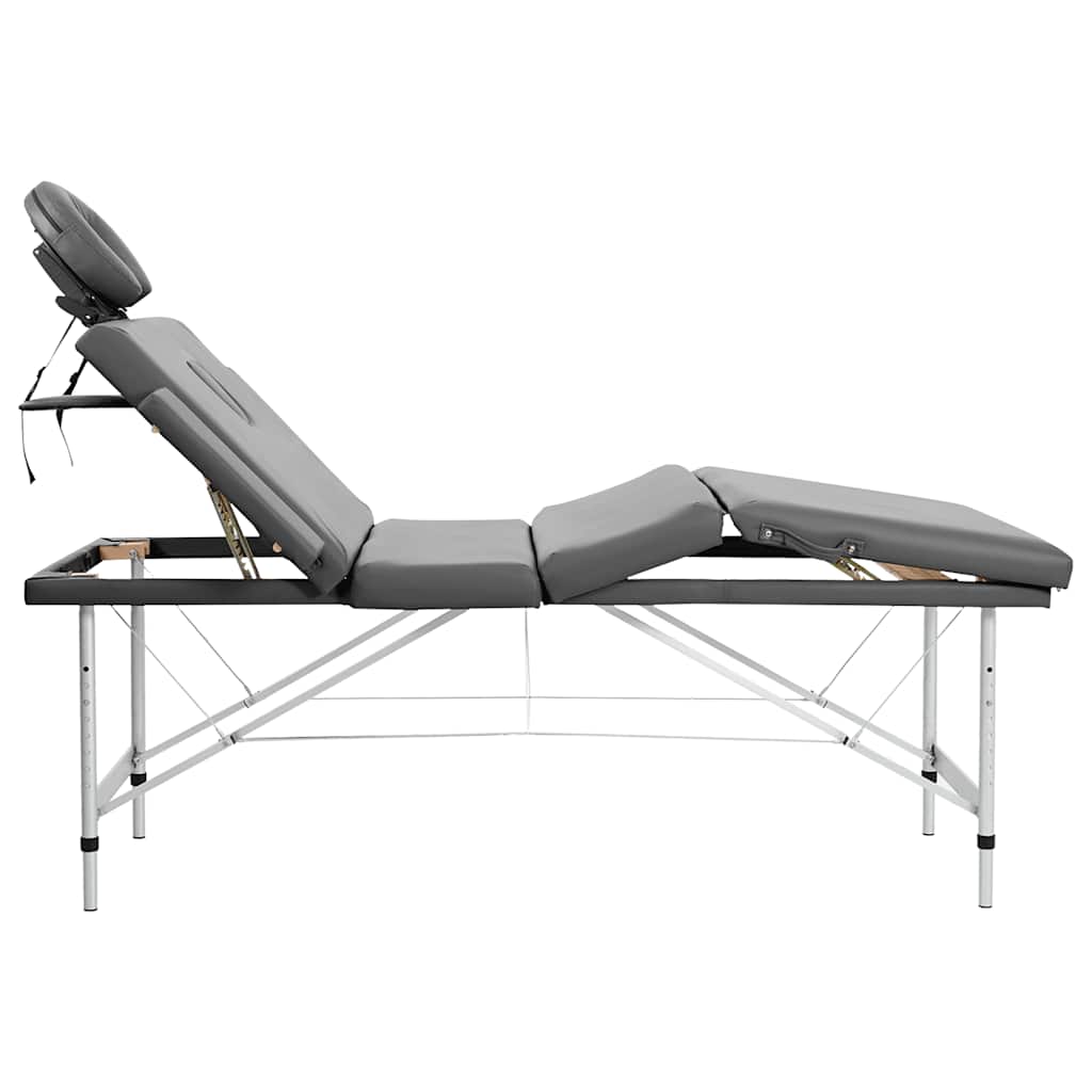 Masažni stol s 4 zone i aluminijskim okvirom antracit 186x68 cm
