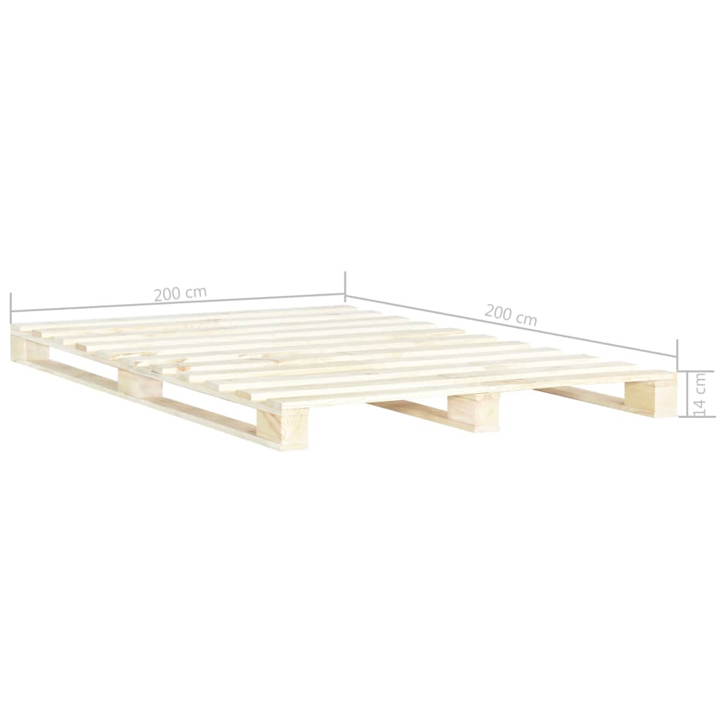 Okvir za krevet od paleta od masivne borovine 200 x 200 cm