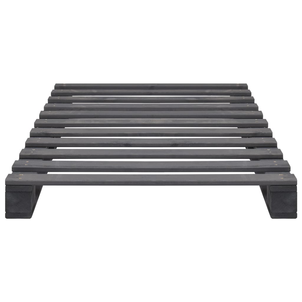 Okvir za krevet od paleta od masivne borovine sivi 90 x 200 cm