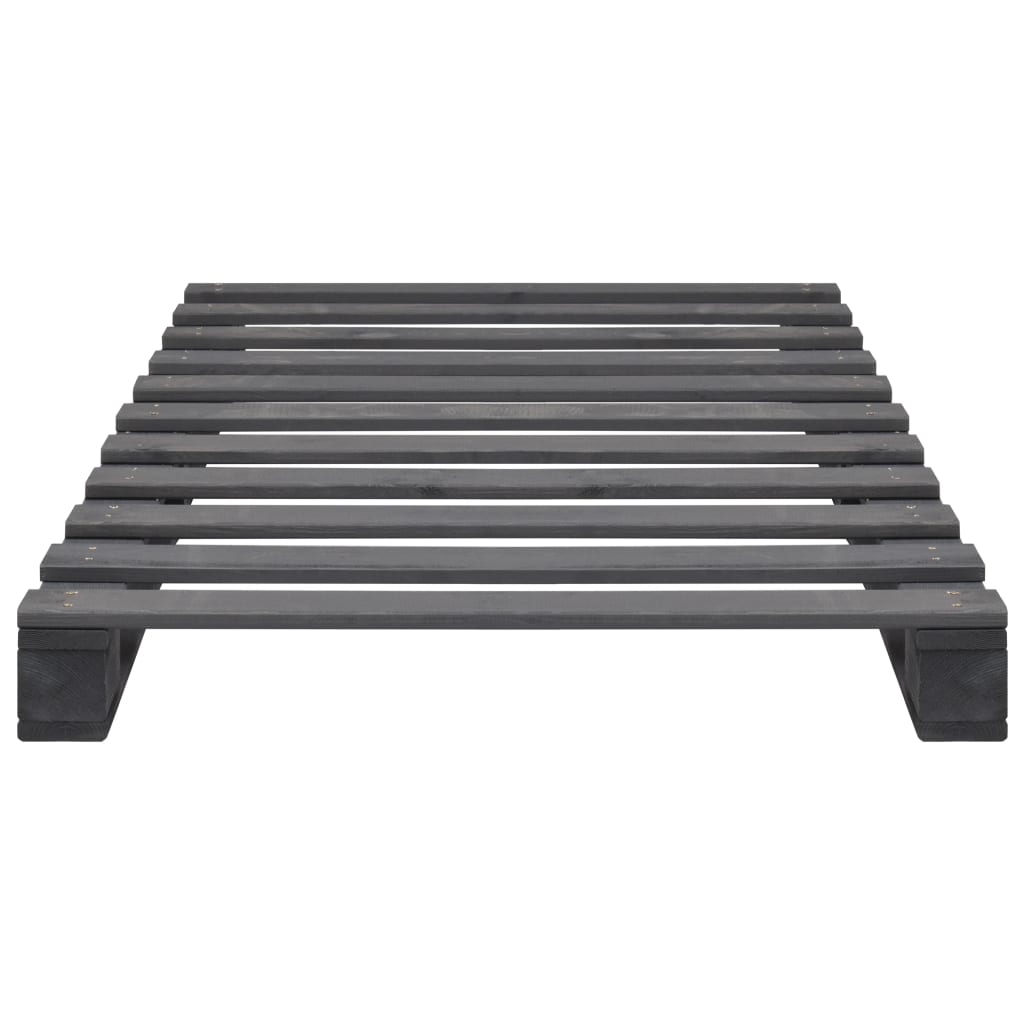 Okvir za krevet od paleta od masivne borovine sivi 100 x 200 cm