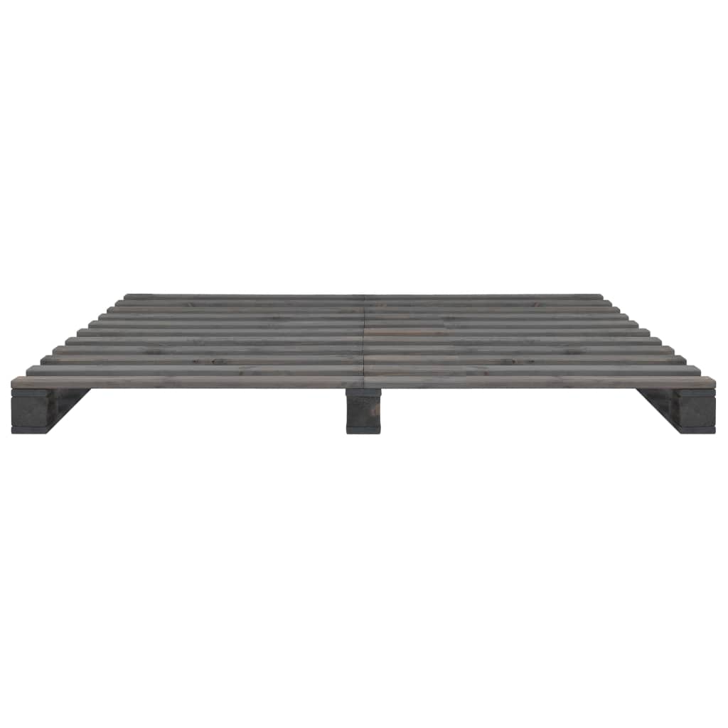Okvir za krevet od paleta od masivne borovine sivi 120 x 200 cm