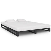 Okvir za krevet od paleta sivi 140 x 200 cm od masivne borovine