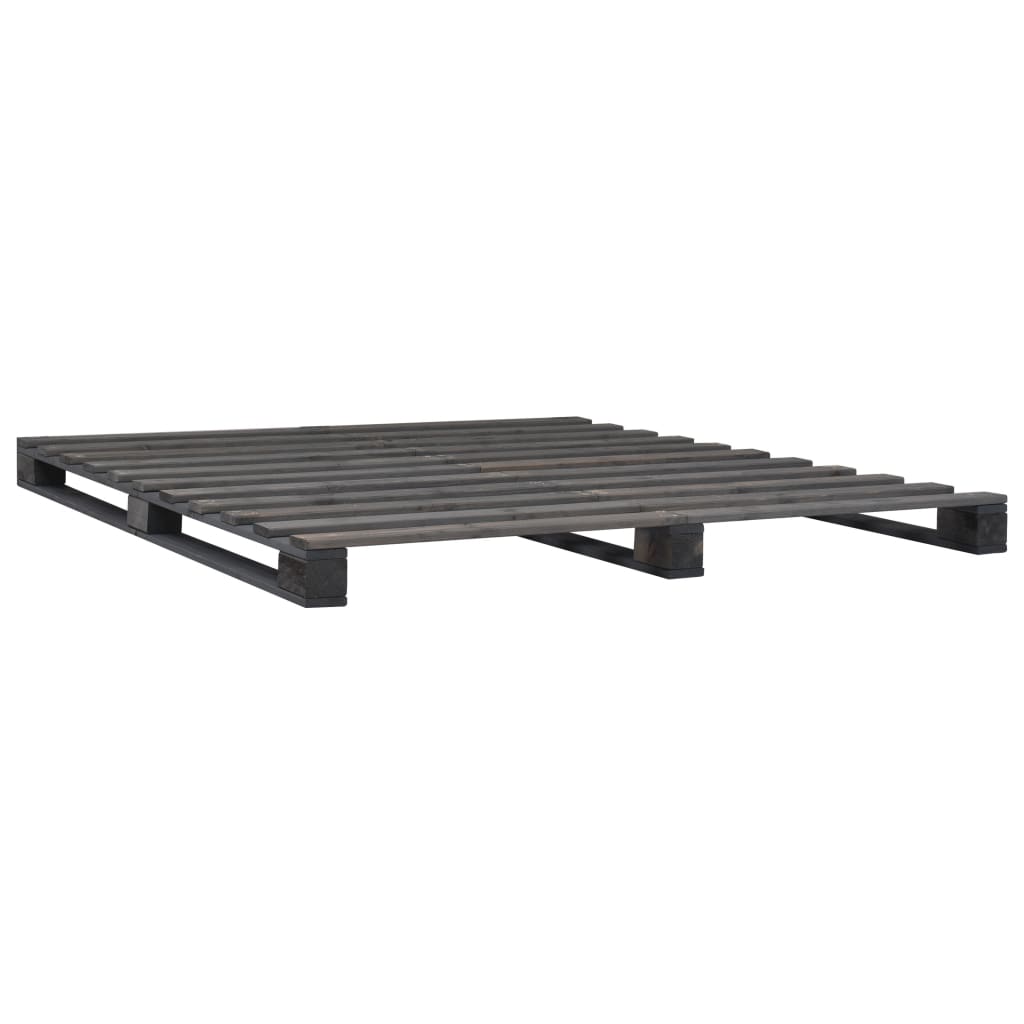 Okvir za krevet od paleta sivi 140 x 200 cm od masivne borovine