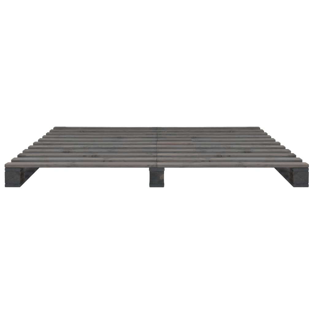 Okvir za krevet od paleta sivi 140 x 200 cm od masivne borovine