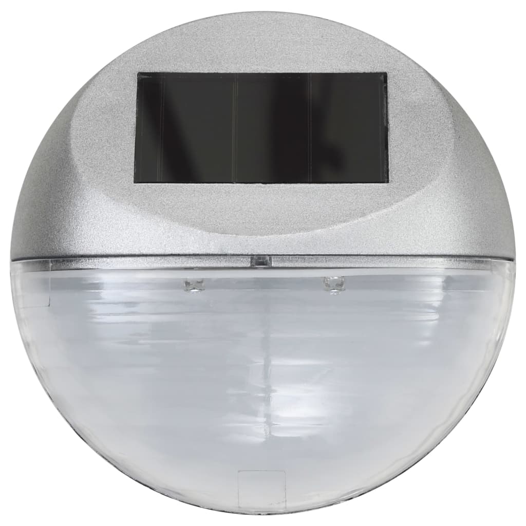 Vanjske solarne zidne svjetiljke LED 24 kom okrugle srebrne