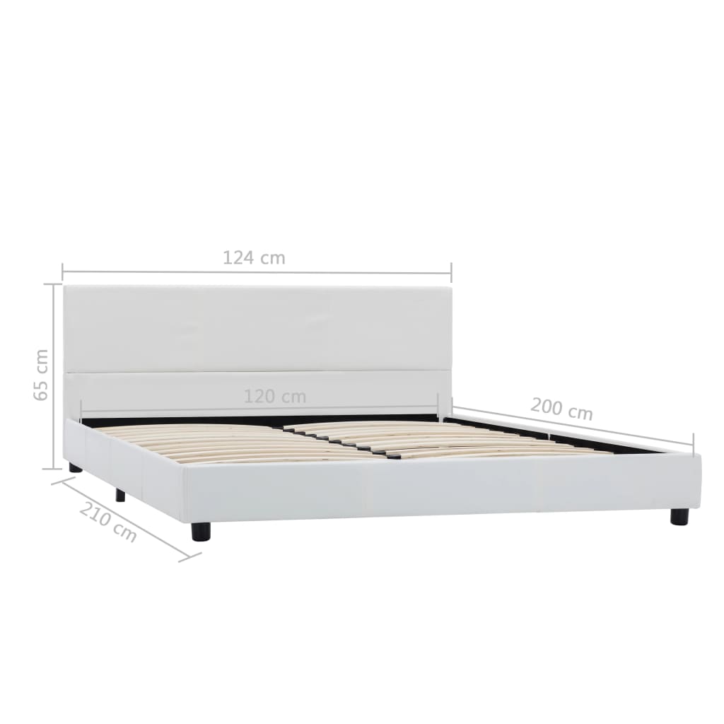Okvir za krevet od umjetne kože bijeli 120 x 200 cm