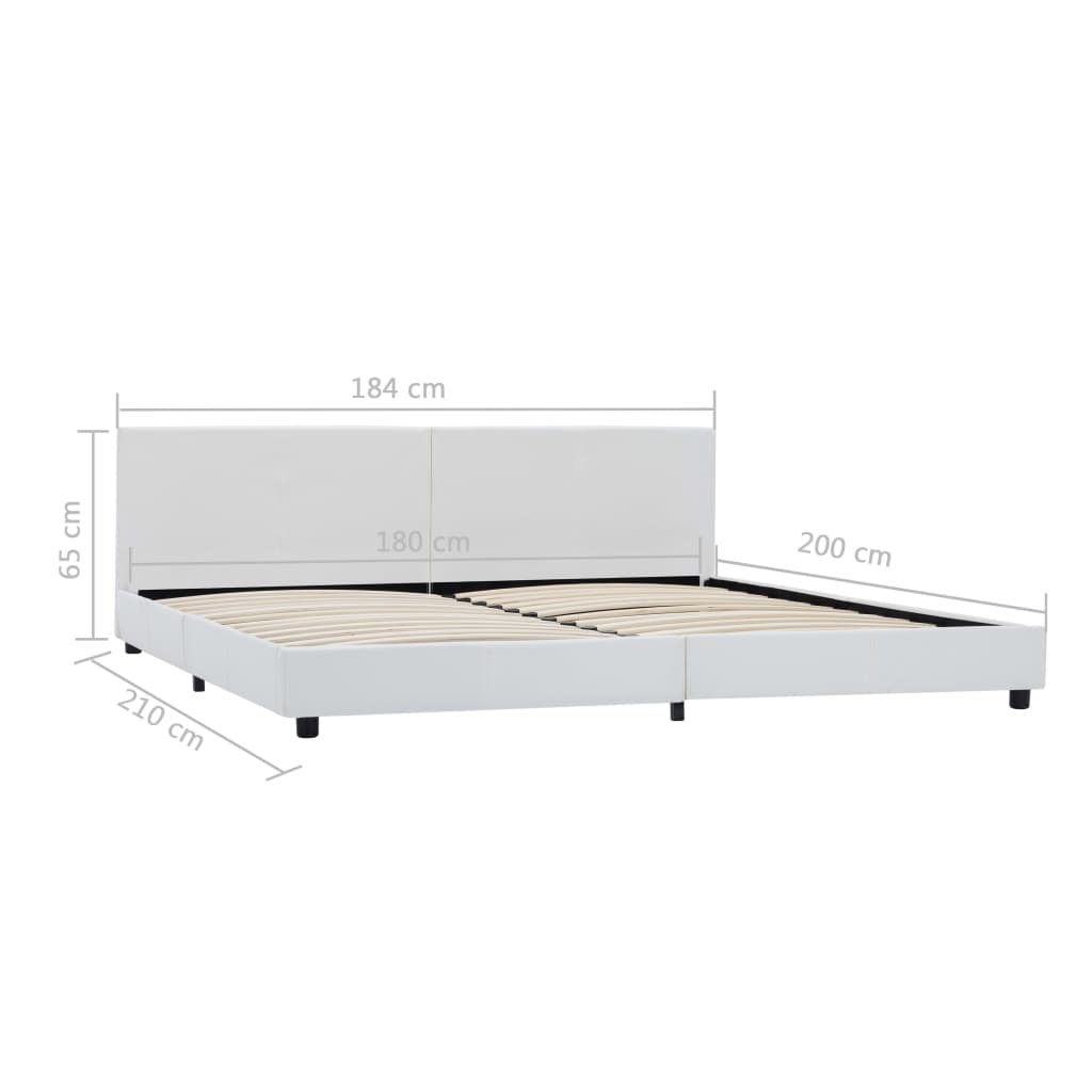 Okvir za krevet od umjetne kože bijeli 180 x 200 cm