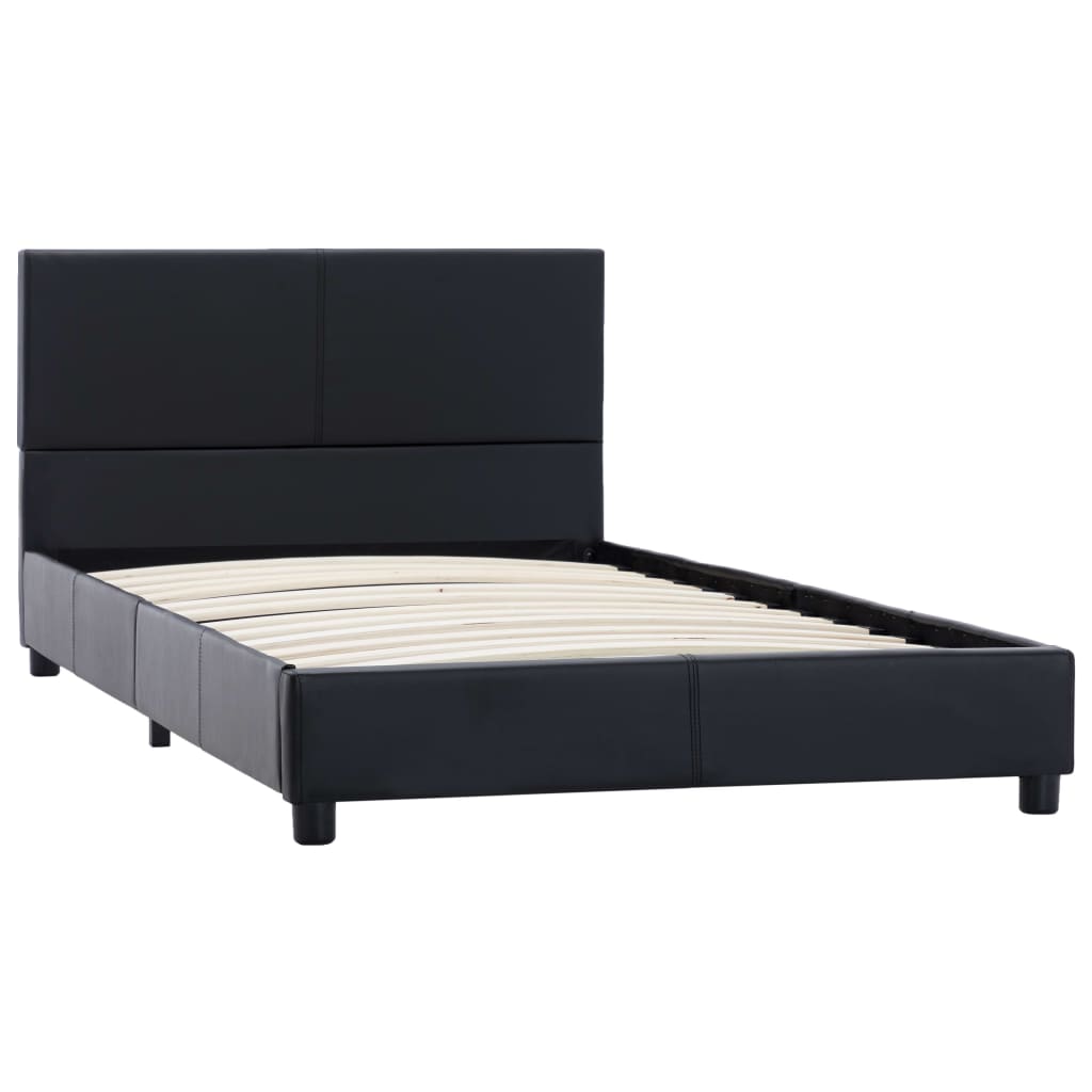 Okvir za krevet od umjetne kože crni 90 x 200 cm