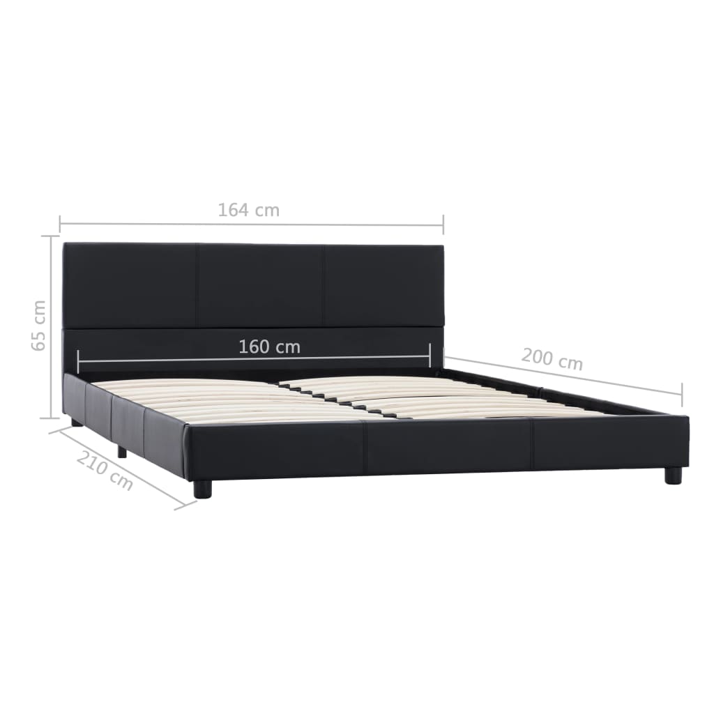 Okvir za krevet od umjetne kože crni 160 x 200 cm