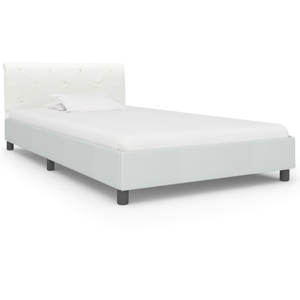 Okvir za krevet od umjetne kože bijeli 100 x 200 cm