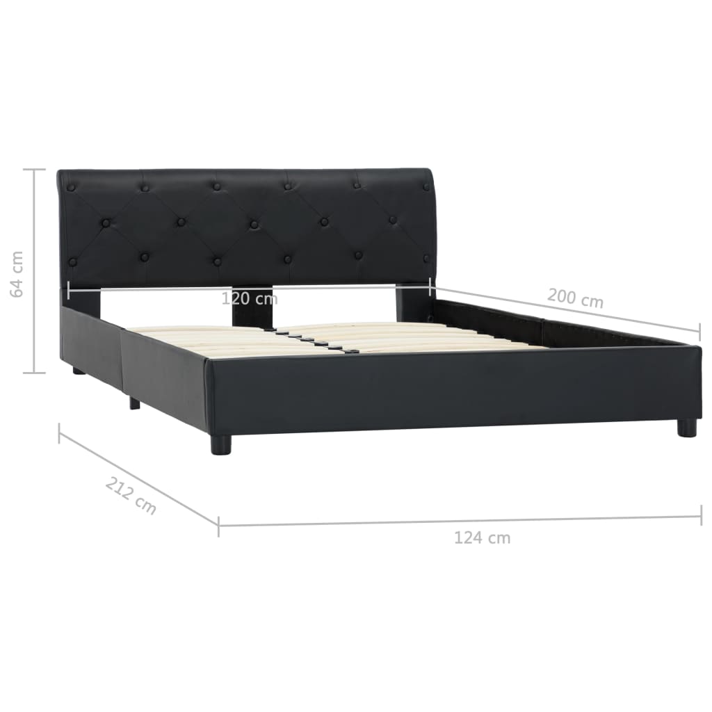 Okvir za krevet od umjetne kože crni 120 x 200 cm