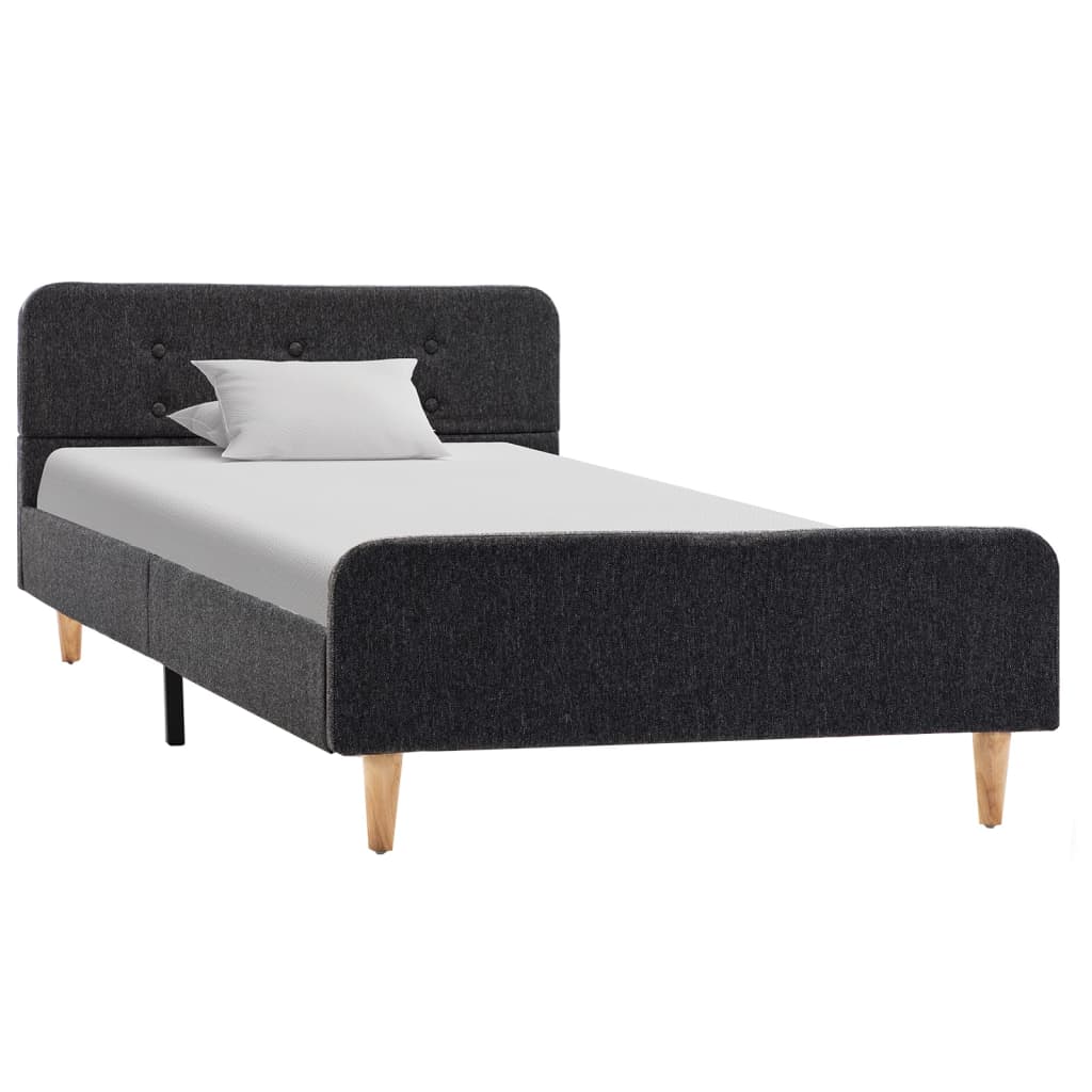 Okvir za krevet od jute tamnosivi 90 x 200 cm