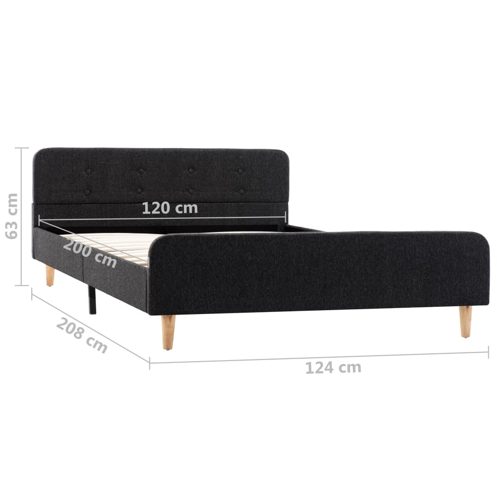 Okvir za krevet od jute tamnosivi 120 x 200 cm