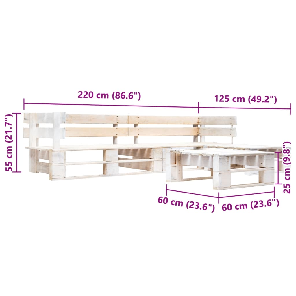 4-dijelna vrtna garnitura od paleta drvena