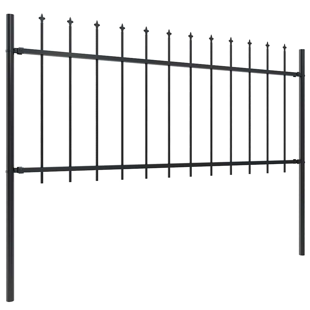 Vrtna ograda s vrhom koplja Čelik 1603,5x80 cm Crna