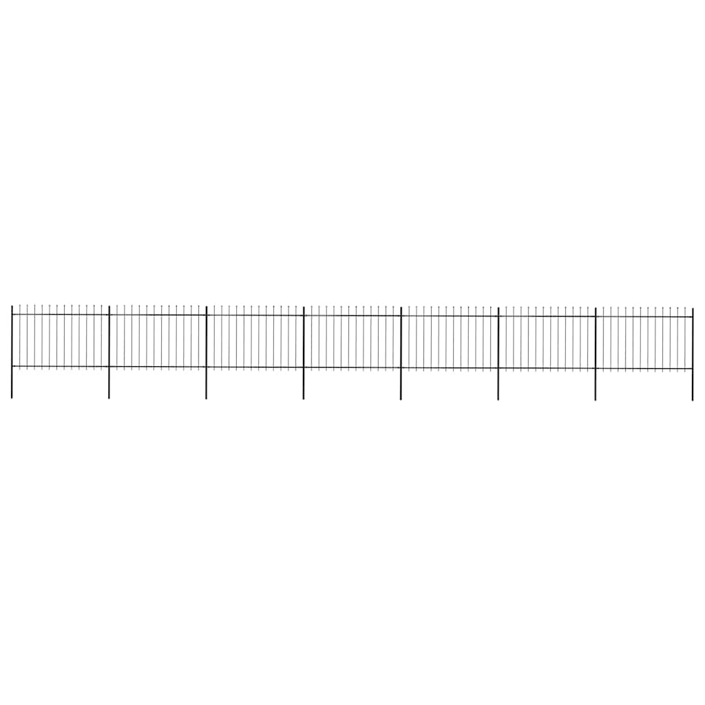 Vrtna ograda s vrhom koplja Čelik 1248 x 120 cm Crna