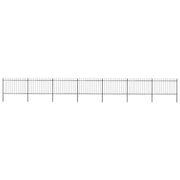 Vrtna ograda s vrhom koplja Čelik 1248 x 120 cm Crna