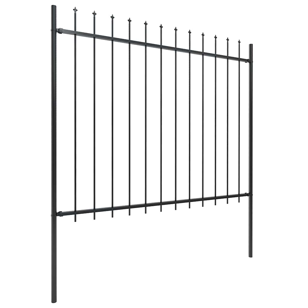 Vrtna ograda s vrhom koplja Čelik 714,5 x 150 cm Crna