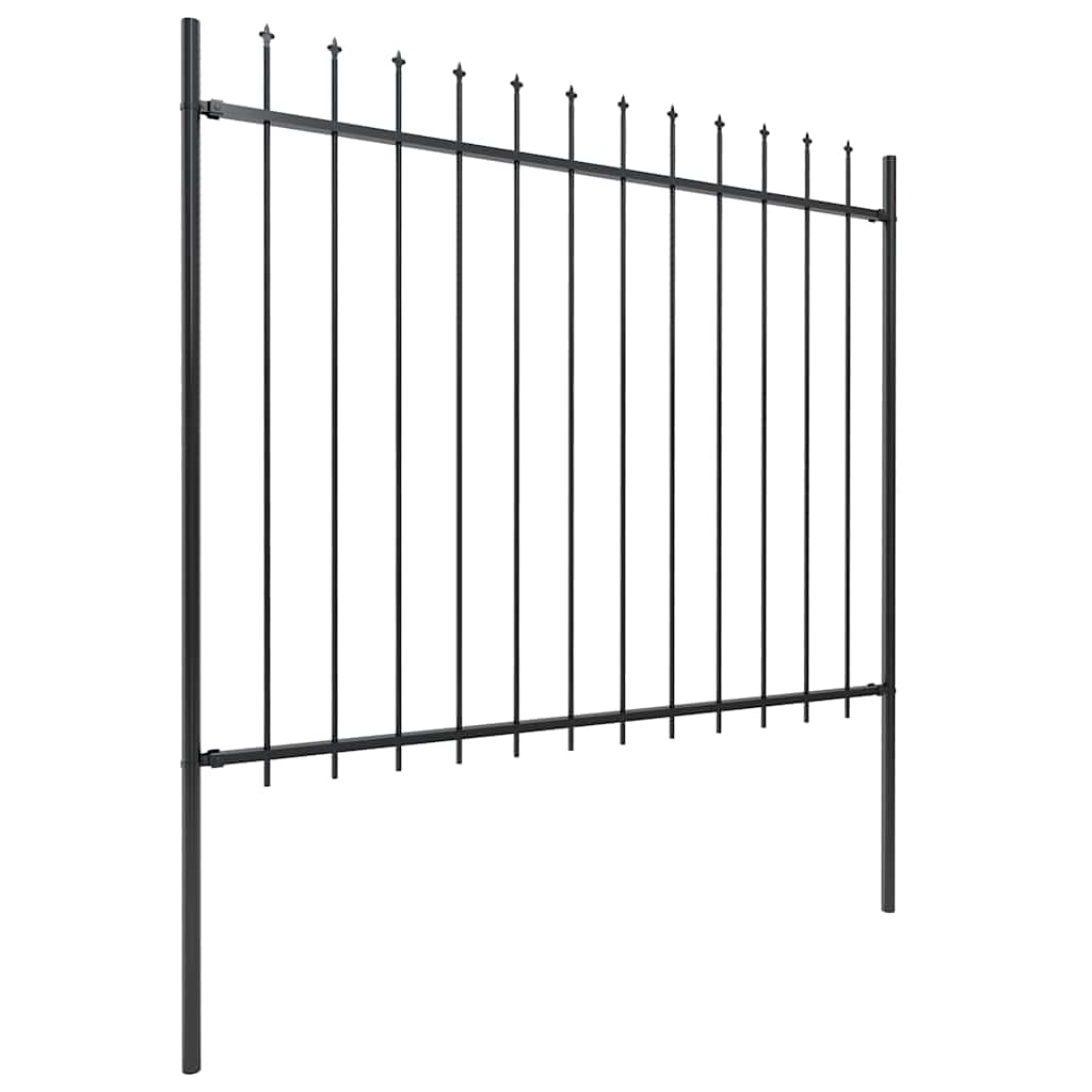 Vrtna ograda s vrhom koplja Čelik 1248 x 150 cm Crna