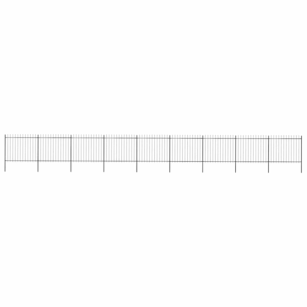 Vrtna ograda s vrhom koplja Čelik 1603,5x150 cm Crna