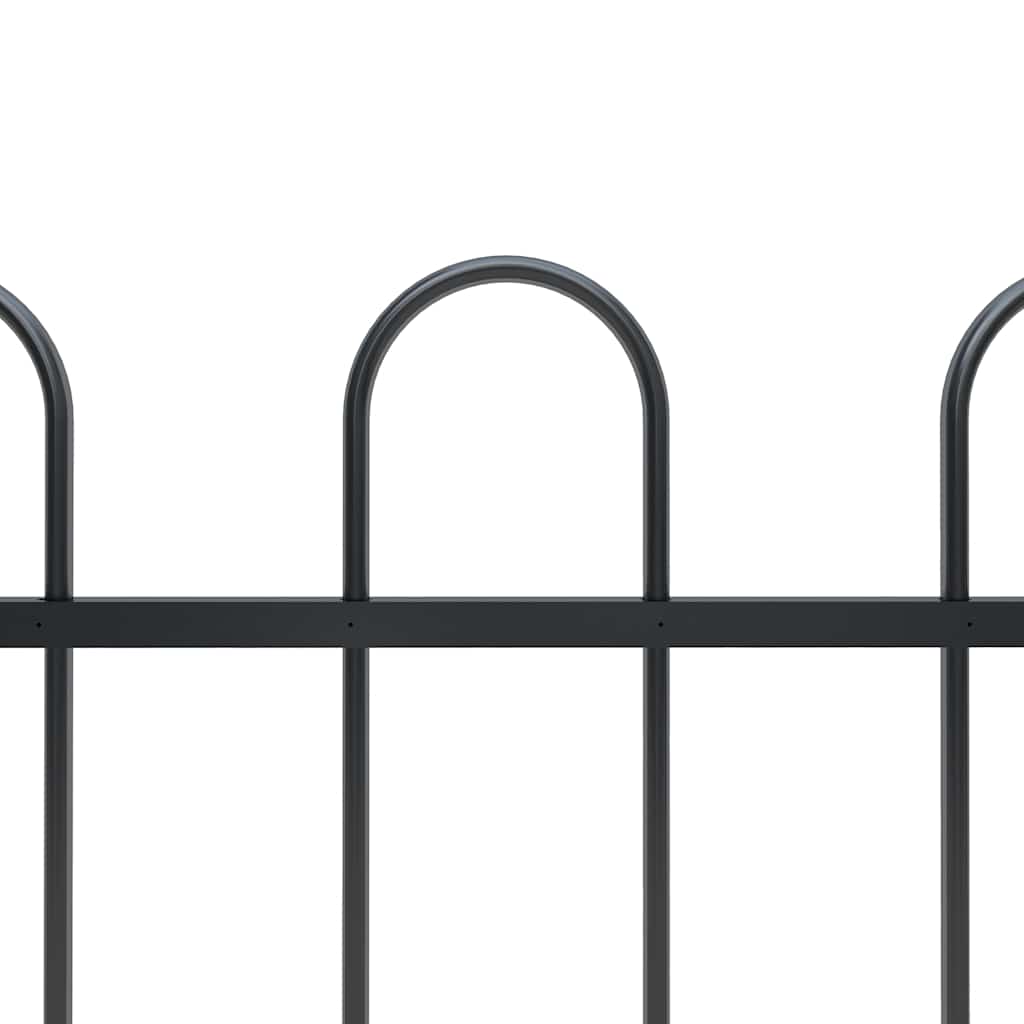 Vrtna ograda s obručem na vrhu Čelik 1070x150 cm Crna