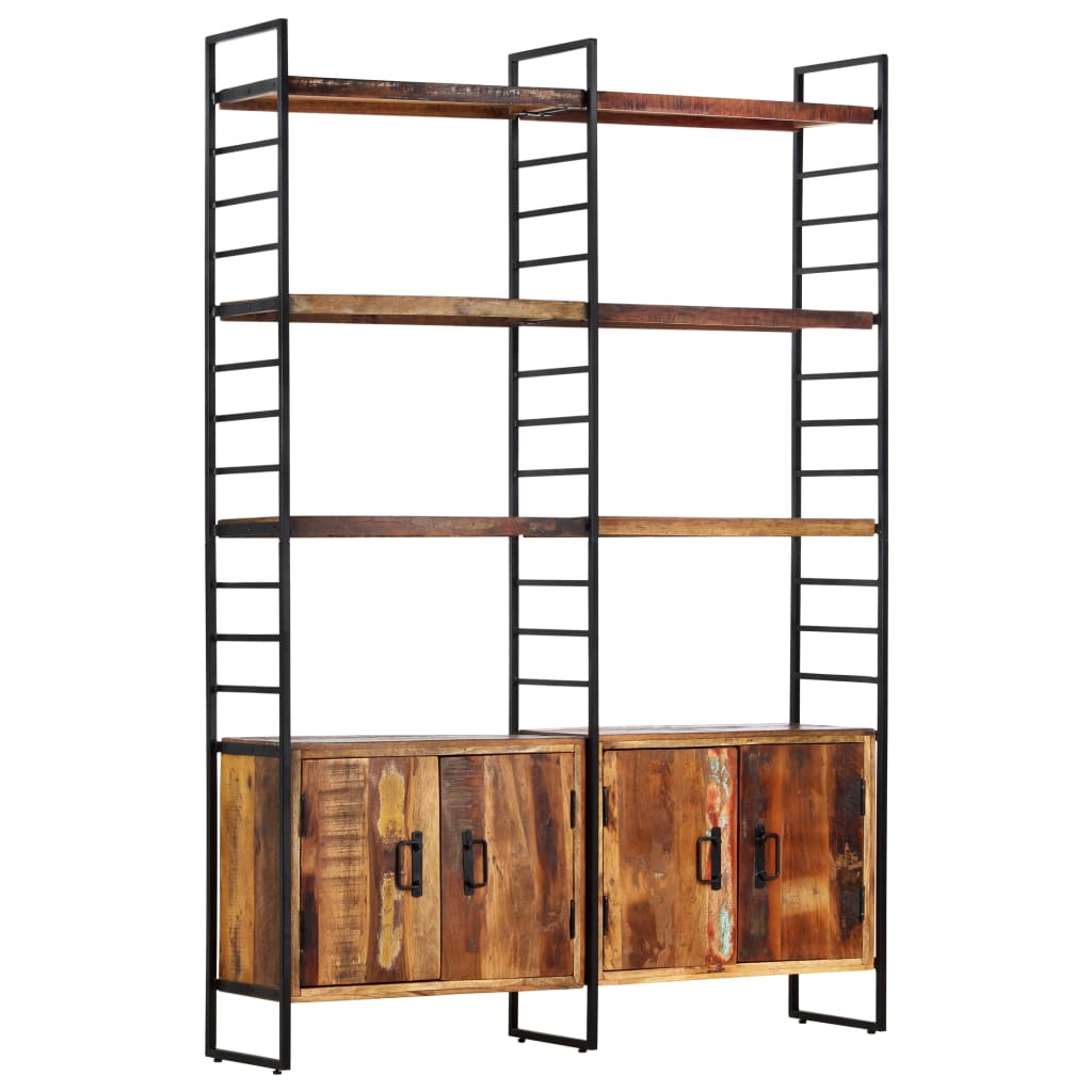Police za knjige s 4 razine 124 x 30 x 180 cm obnovljeno drvo