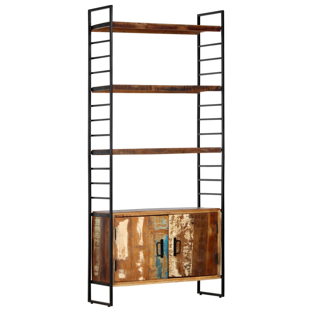 Police za knjige s 4 razine 80 x 30 x 180 cm obnovljeno drvo